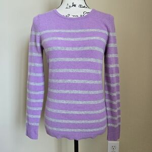 Talbots Cashmare Sweater Womens XS Lilac Stripe Lightweight Pullover